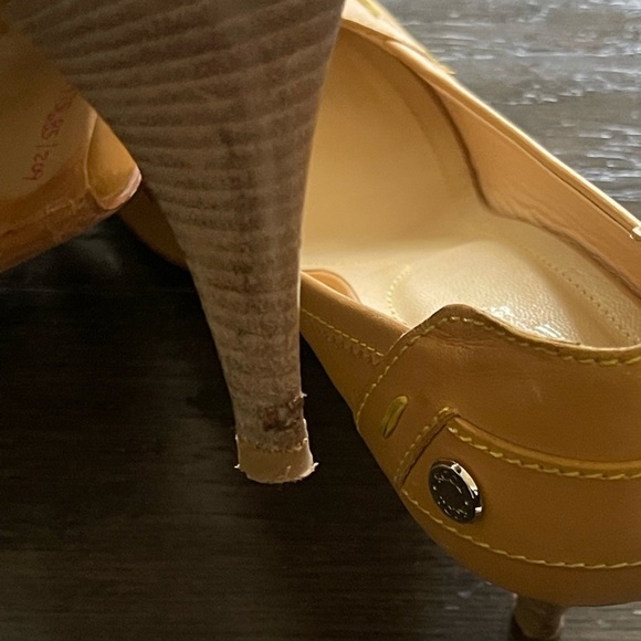 Tod’s Beige Tan Leather Peep-Toe Heels Women’s Size 11 - Picture 2 of 5